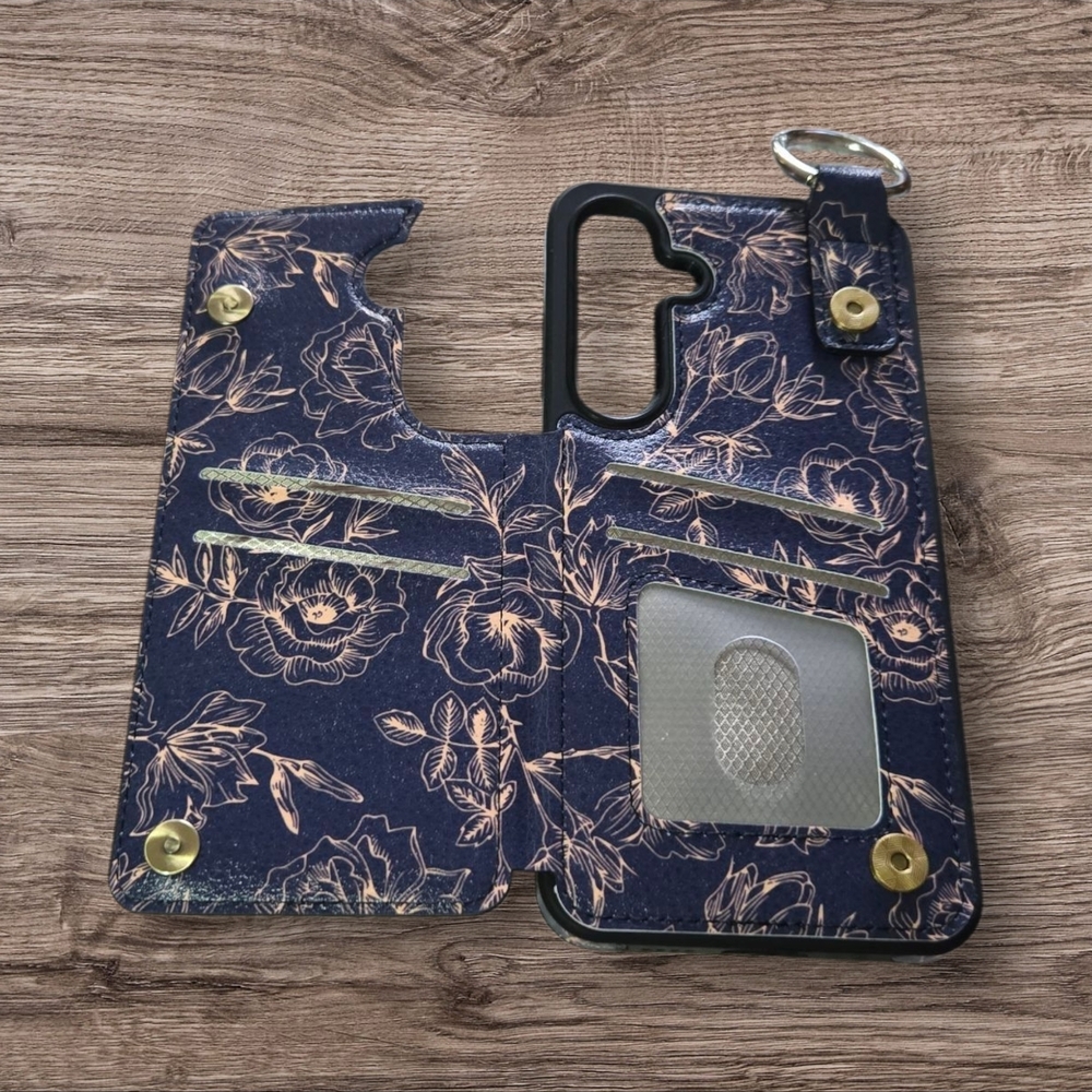 S24 Floral Pattern Phone Case with Card Holder